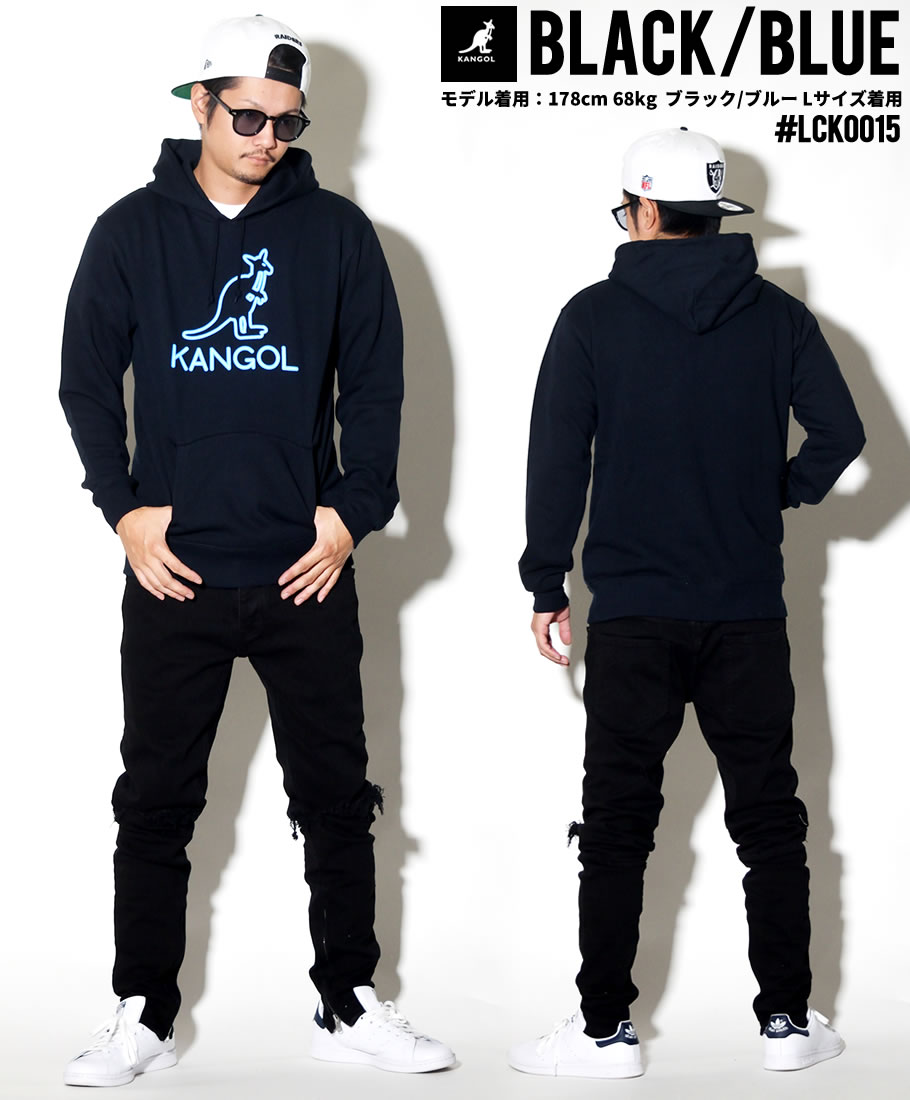 KANGOL カンゴール プルオーバーパーカー メンズ 半袖 ロゴ プリント フリース スウェット LCK0015 黒 2018秋冬 新作