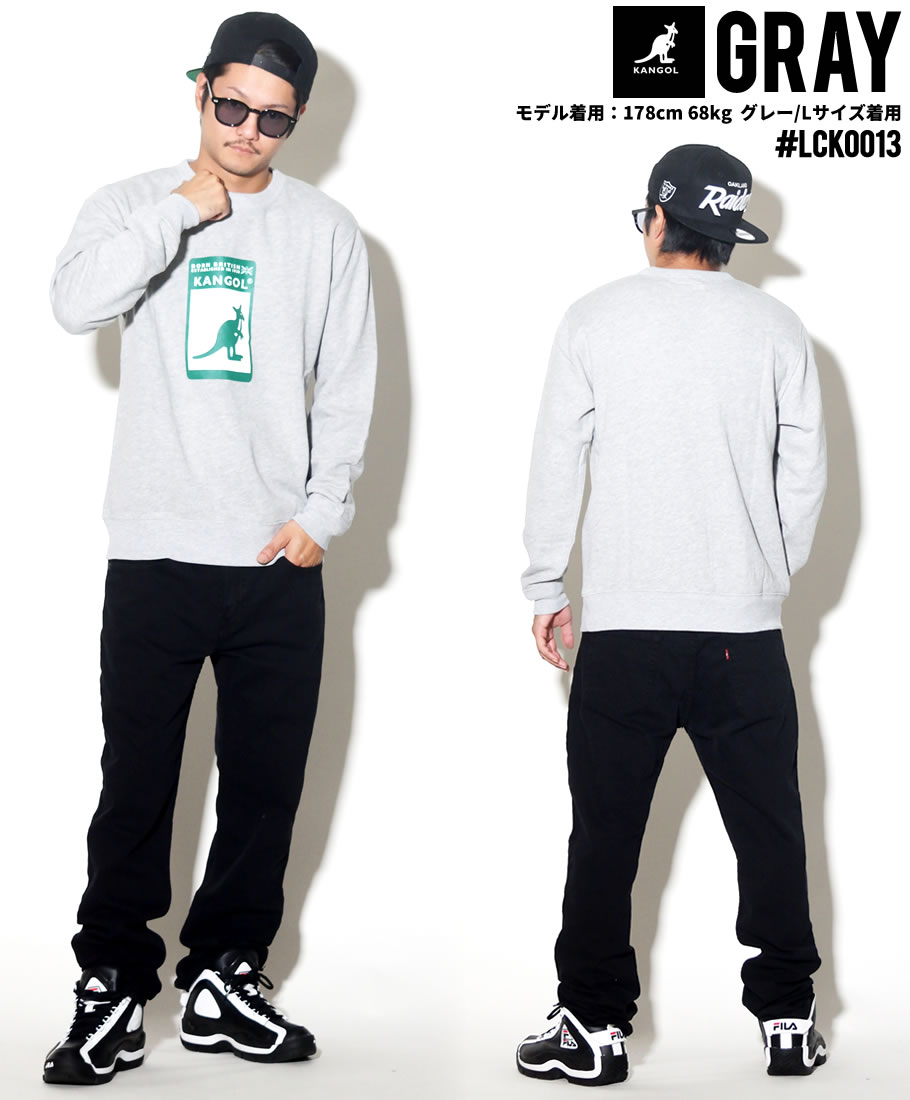 KANGOL カンゴール トレーナー メンズ ブランド ロゴ プリント 黒 灰 赤 LCK0013 2018秋冬 新作