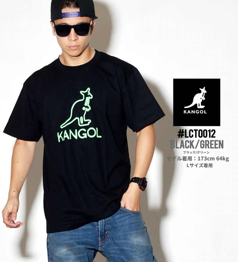 KANGOL カンゴール Tシャツ メンズ 半袖 ロゴT プリント LCT0012 黒
