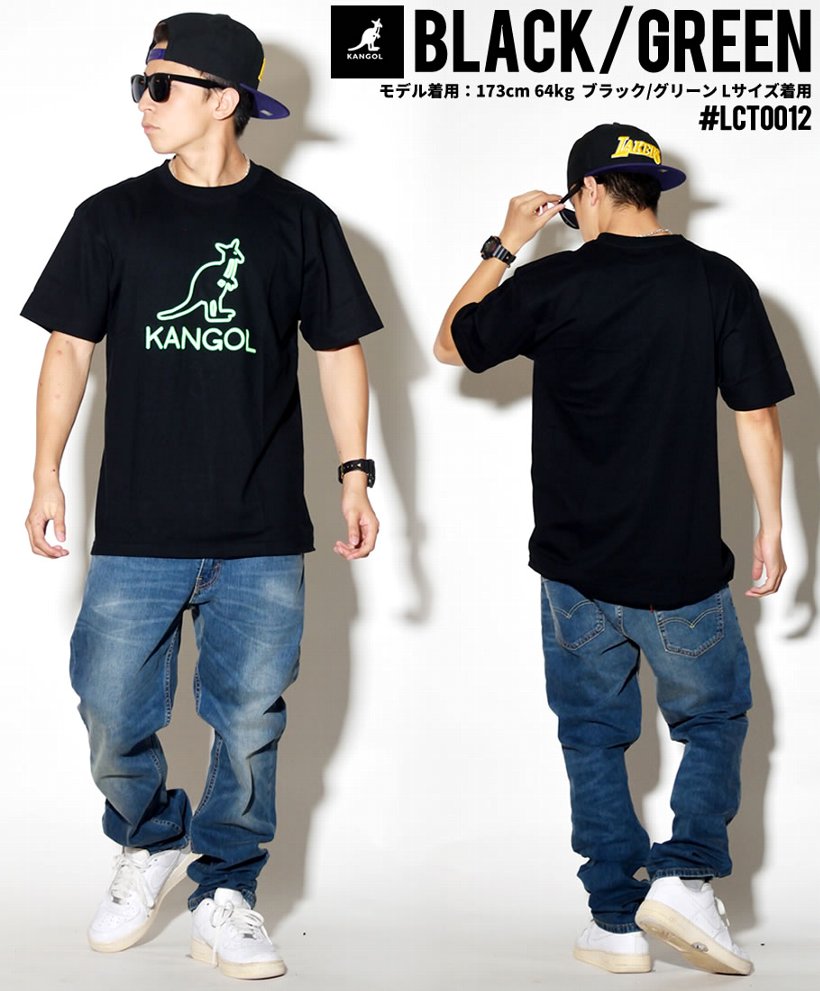 KANGOL カンゴール Tシャツ メンズ 半袖 ロゴT プリント LCT0012 黒