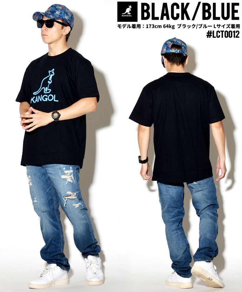 KANGOL カンゴール Tシャツ メンズ 半袖 ロゴT プリント LCT0012 黒