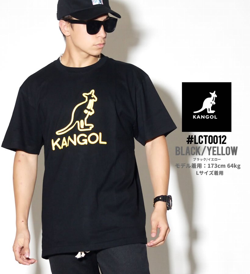 KANGOL カンゴール Tシャツ メンズ 半袖 ロゴT プリント LCT0012 黒
