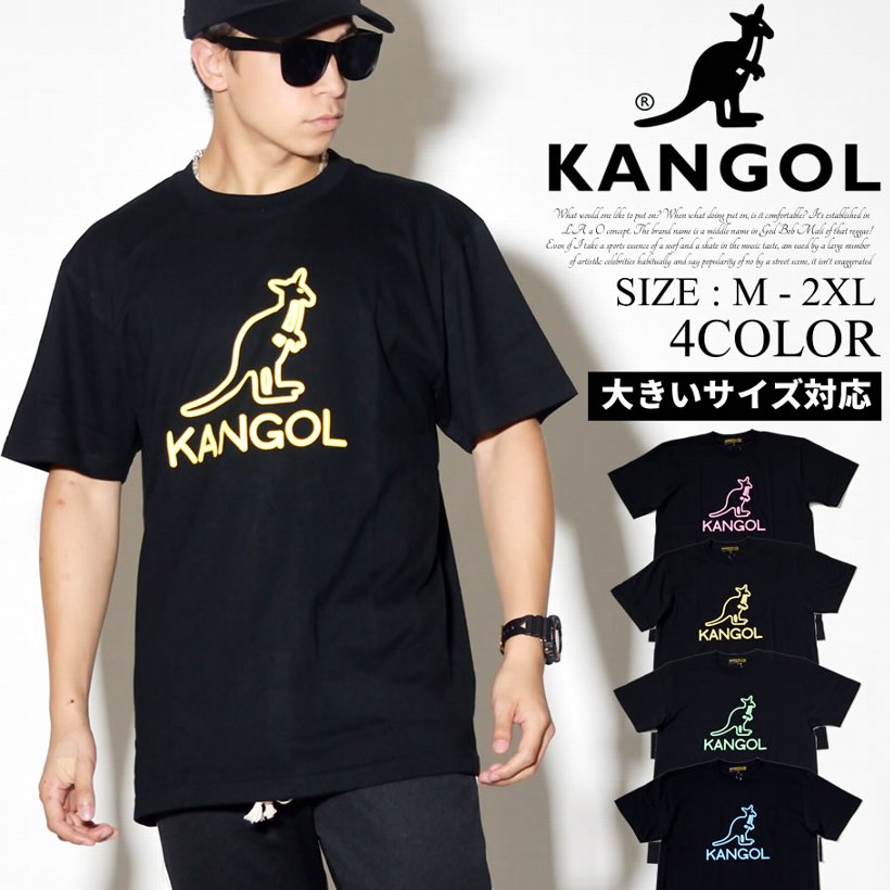 KANGOL カンゴール Tシャツ メンズ 半袖 ロゴT プリント LCT0012 黒