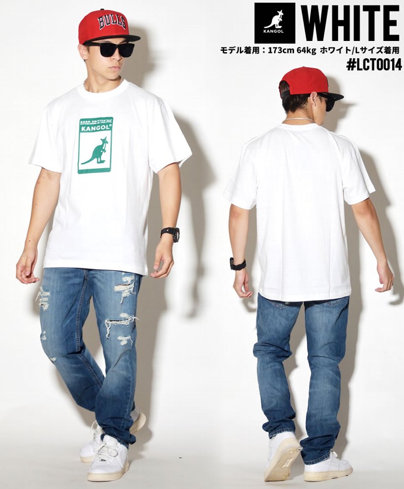 KANGOL カンゴール Tシャツ メンズ 半袖 ロゴT プリント LCT0014 白 黒