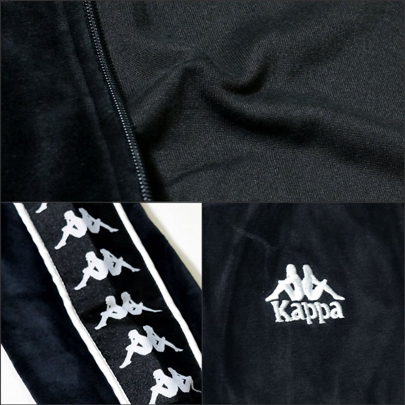 Kappa カッパ ベロアジャケット メンズ フリース サイドライン ロゴ ストリート系 ヒップホップ ファッション 3031Q80 服 通販