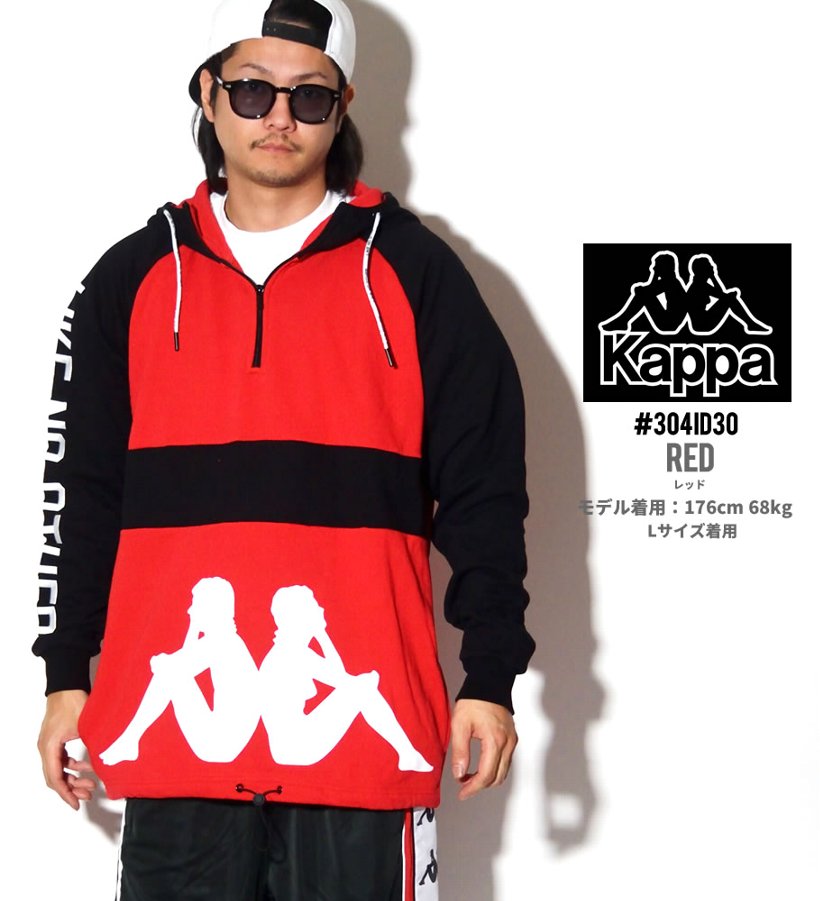 KAPPA カッパ プルオーバーパーカー メンズ ハーフジップ 304ID30 ストリート系 ヒップホップ hiphop スポーツMIX ミックス ファッション 服 通販