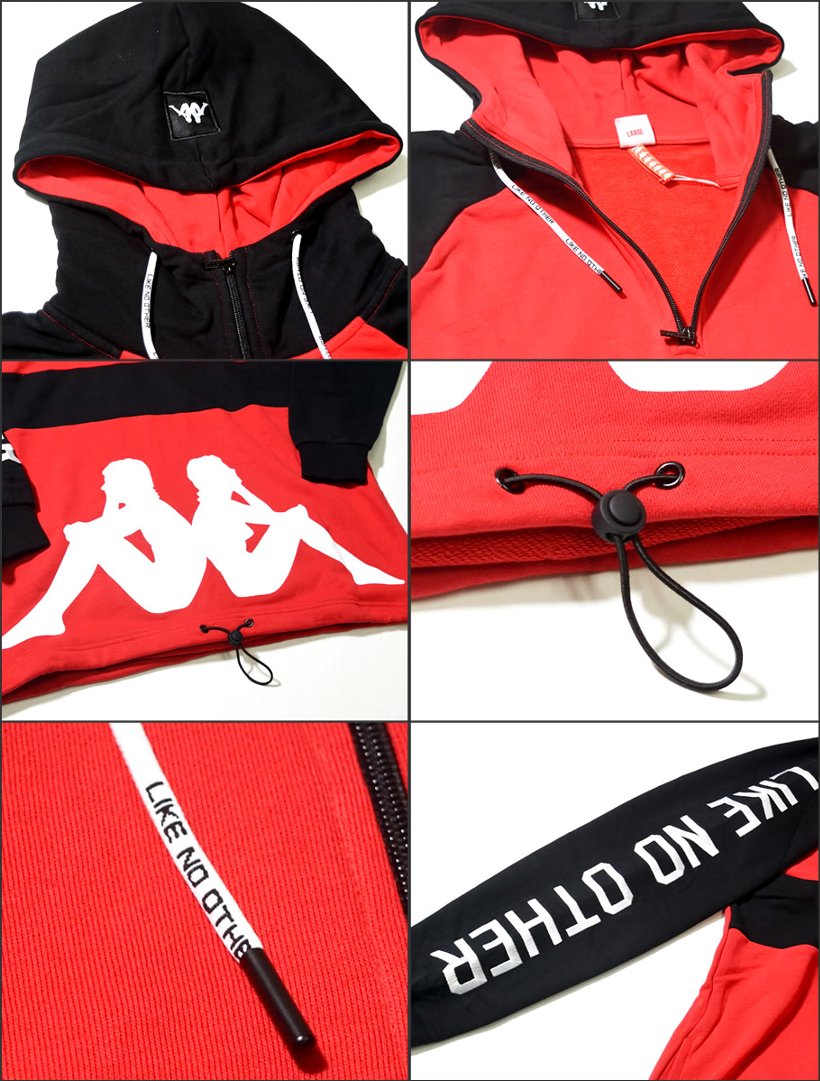 KAPPA カッパ プルオーバーパーカー メンズ ハーフジップ 304ID30 ストリート系 ヒップホップ hiphop スポーツMIX ミックス ファッション 服 通販