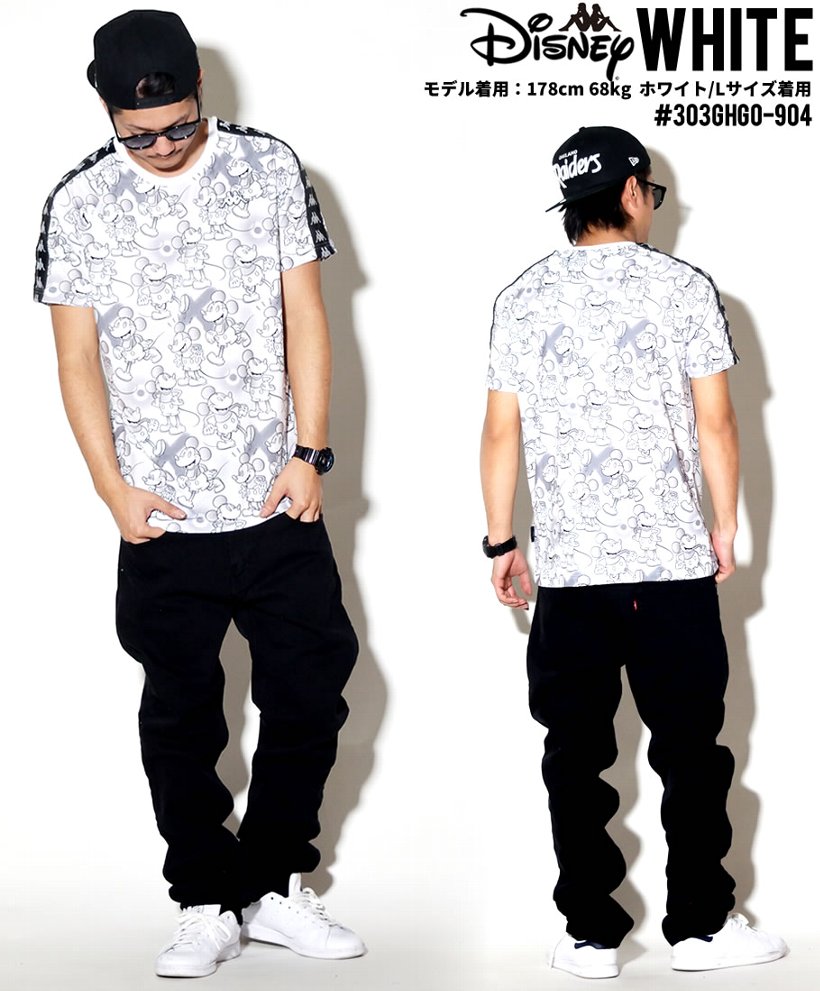 ミッキー90周年 コラボ KAPPA x Disney Tシャツ 半袖 メンズ レディース 303GHG0-904