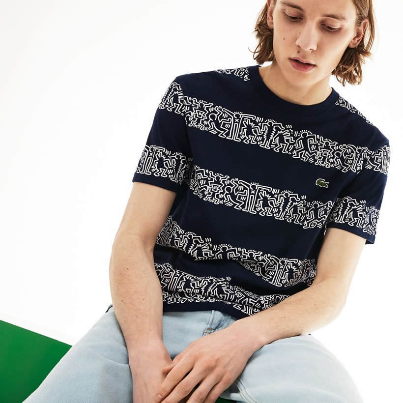 LACOSTE × Keith Haring ラコステ キース コラボ Tシャツ メンズ 半袖 TH4297-51 USモデル 日本未発売 ストリート系 スポーツ ヒップホップ ファッション 服 通販