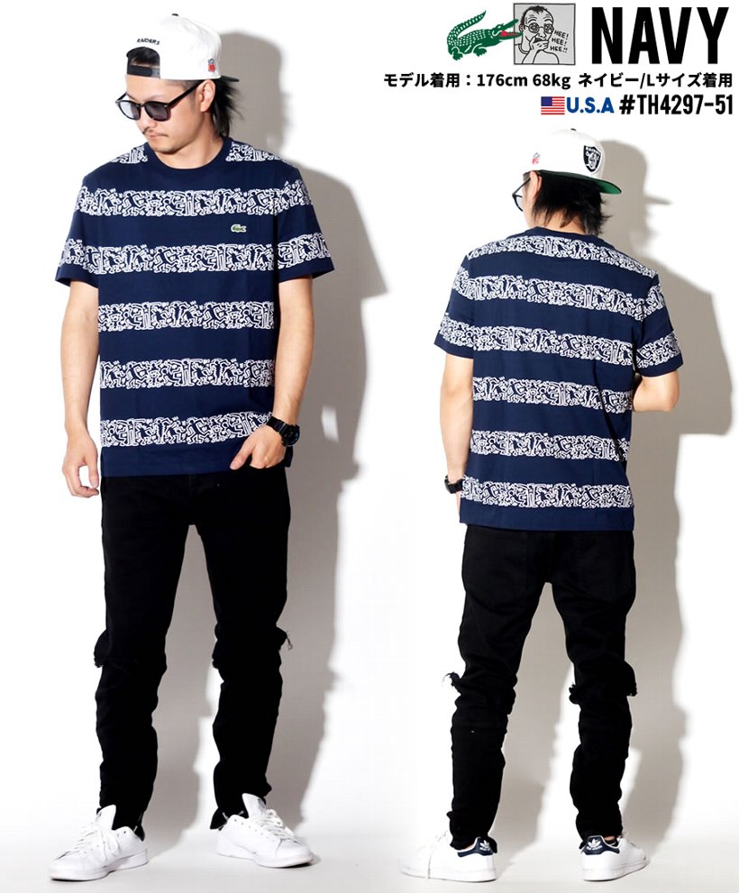 LACOSTE × Keith Haring ラコステ キース コラボ Tシャツ メンズ 半袖 TH4297-51 USモデル 日本未発売 ストリート系 スポーツ ヒップホップ ファッション 服 通販