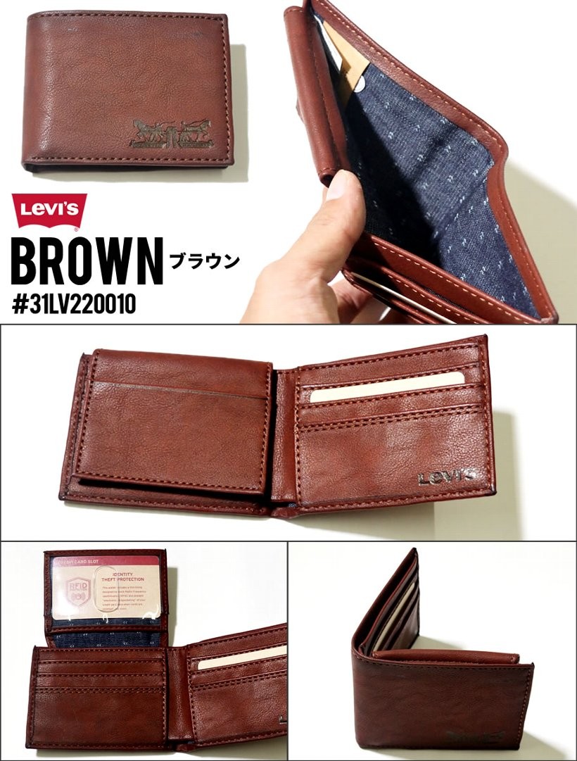 USモデル リーバイス 財布 メンズ レザー 二つ折り ブランド おしゃれ 日本未発売 31LV220010 LEVI'S