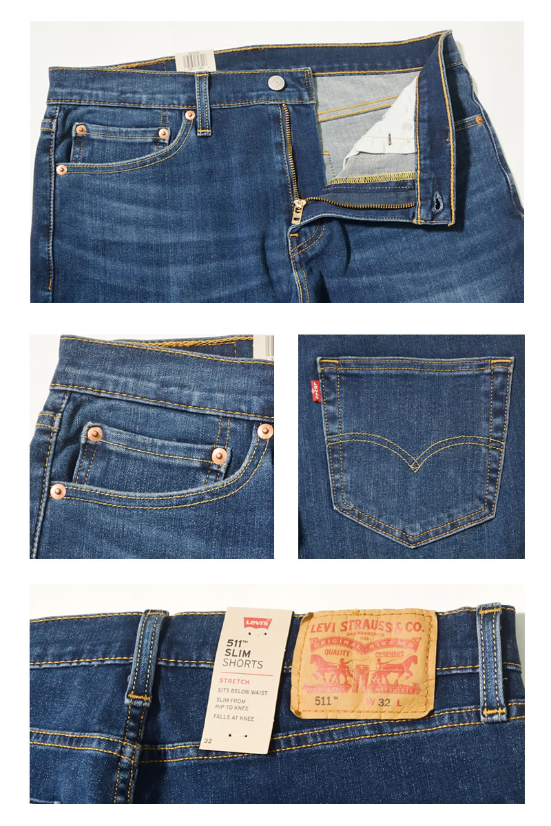 LEVI'S ジーンズ メンズ リーバイス 511 ハーフデニムパンツ ジーンズ