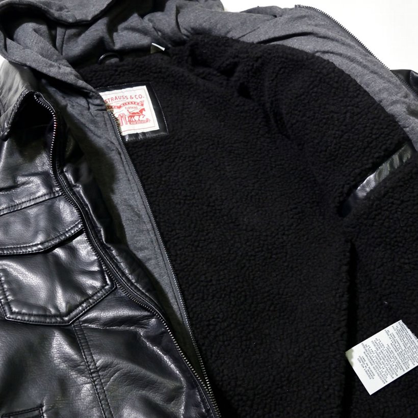 Levis ジャケット メンズ 重ね着風レイヤード 裏ボアフリース LM6RU027 大きいサイズ 2018秋冬 新作