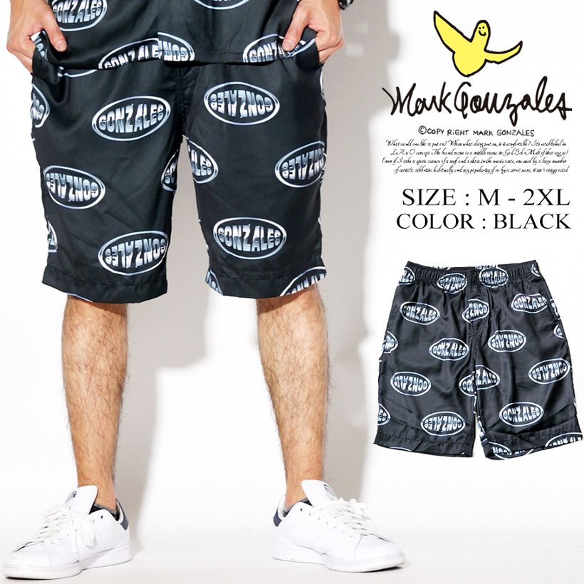マークゴンザレス ハーフパンツ メンズ MARK GONZALES 2G3-4901 黒 GONZALESロゴ ストリート系 女子 SK8 スケーター ファッション 服 通販