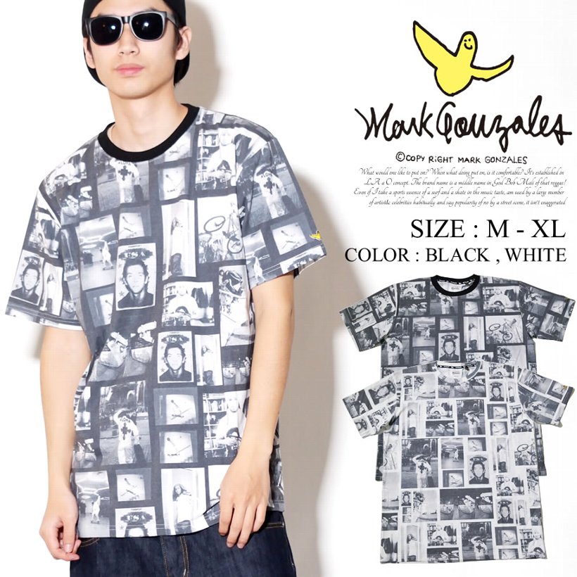 Mark Gonzales マークゴンザレス 総柄 半袖tシャツ メンズ ストリート系 スケーター ファッション 通販 2g7 3309 Mgtt041