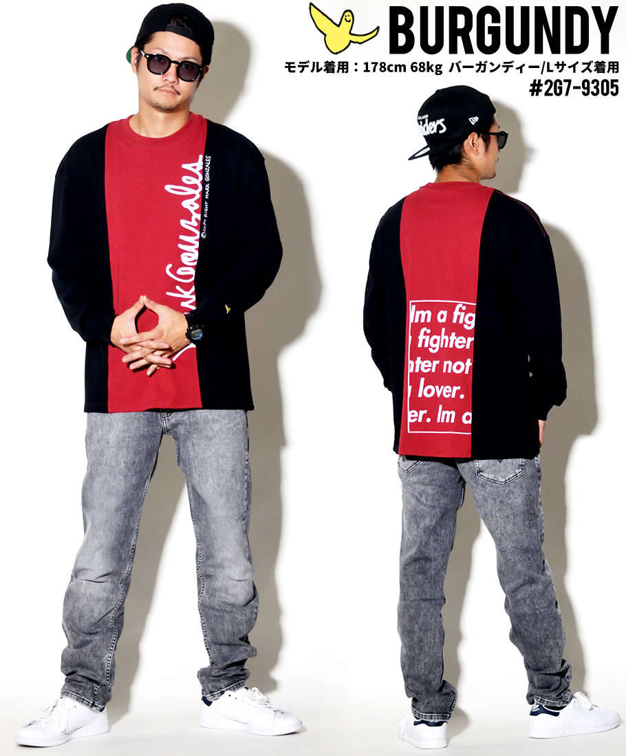 マークゴンザレス Tシャツ メンズ 長袖 秋冬 おしゃれ ブランド ロゴT プリント バイカラー 2G7-9305 大きいサイズ 2018秋冬 新作