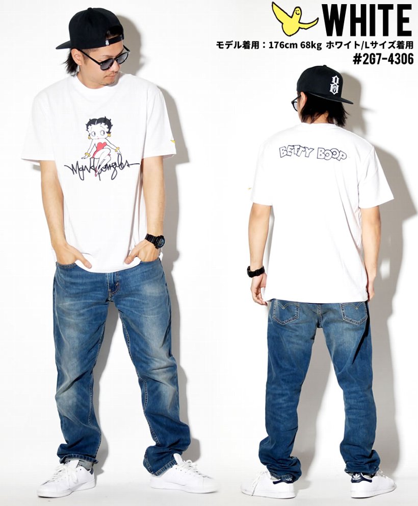 ベティブープ コラボ Tシャツ メンズ 半袖 2G7-4306 ストリート系 ヒップホップ カジュアル ファッション 服 通販