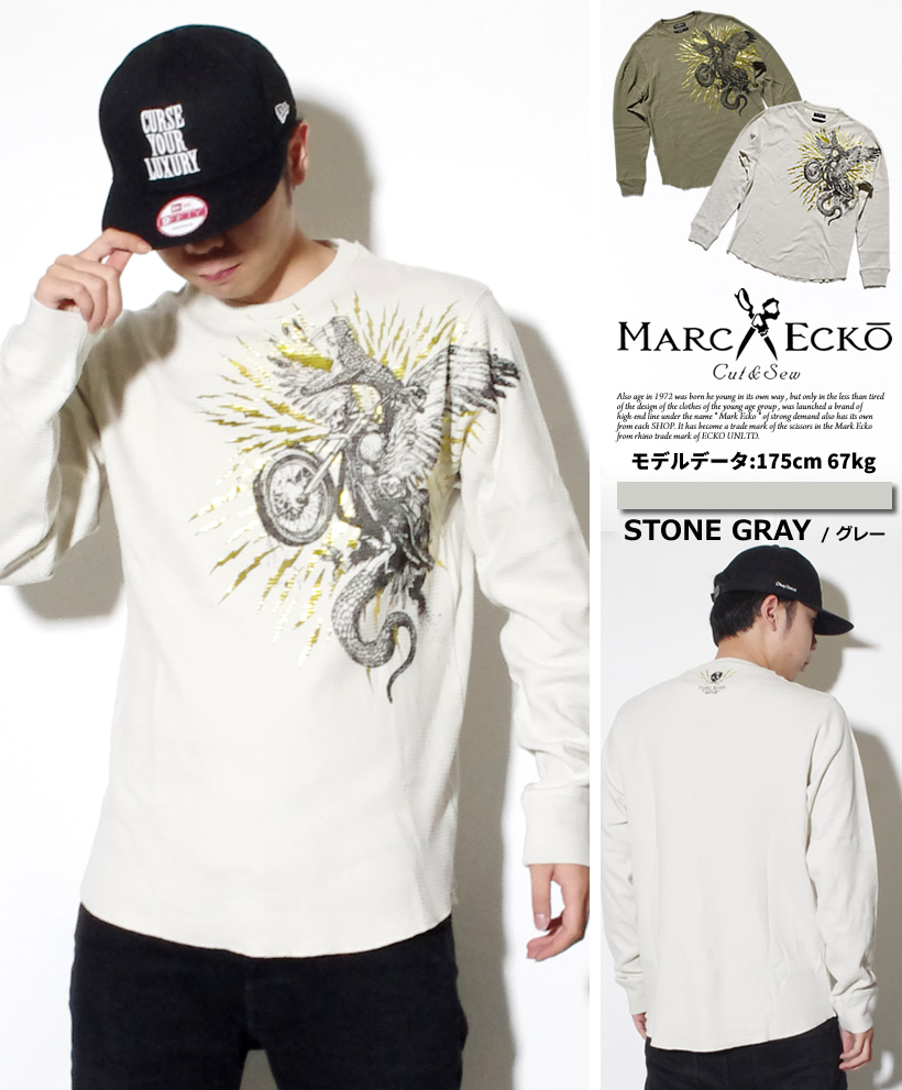 Mサイズ マークエコー MARCECKO ロンT Tシャツ 長袖 サーマル ストリート系 B系 ファッション 大きいサイズ