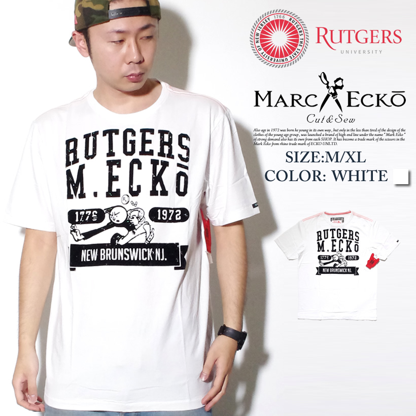 MARCECKO × Rutgers University マークエコー × ラトガース大学 コラボ Tシャツ 半袖 ストリート系 B系 ファッション 大きいサイズ