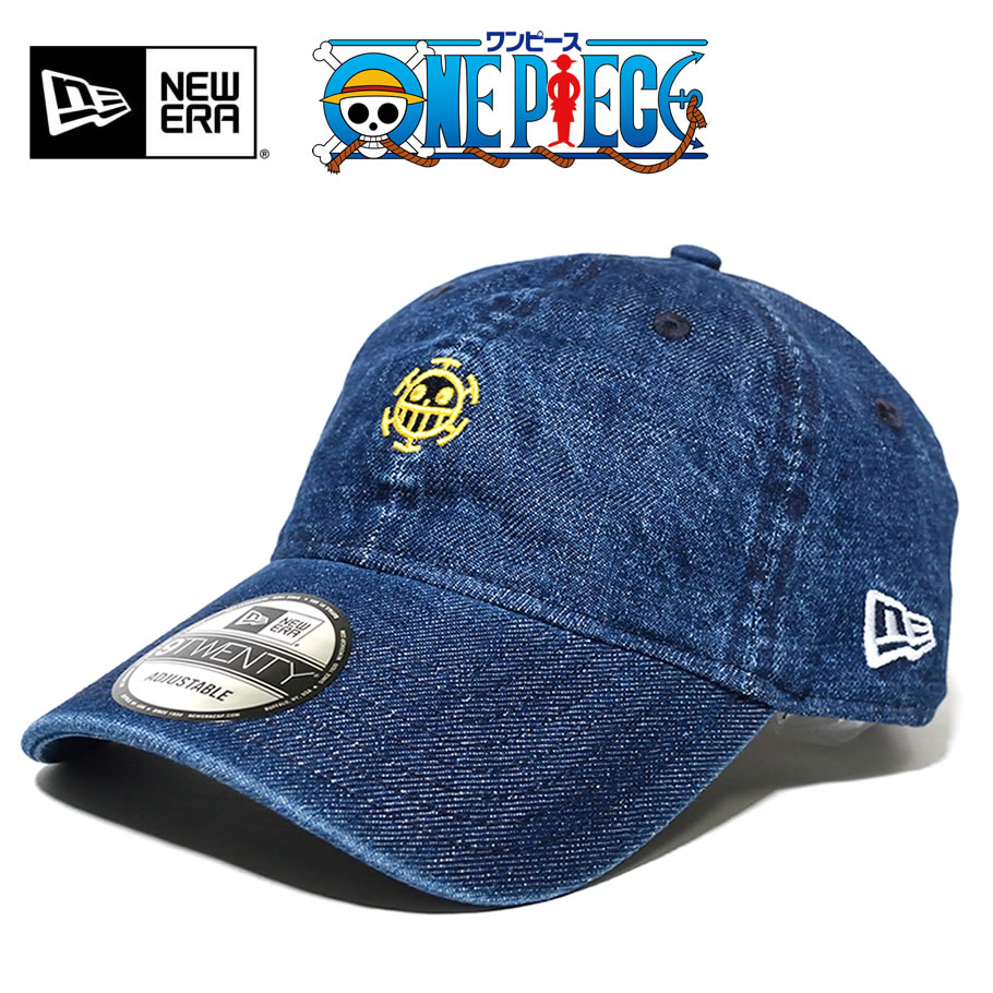 New Era ニューエラ カーブキャップ 9twenty クロスストラップ One Piece ワンピース トラファルガー ロー 海賊旗 インディゴデニム Nwct1407