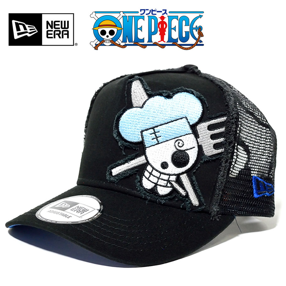 New Era ニューエラ メッシュキャップ 9forty A Frame トラッカー One Piece ワンピース サンジ ブラック ブルーアンダーバイザー Nwct1410