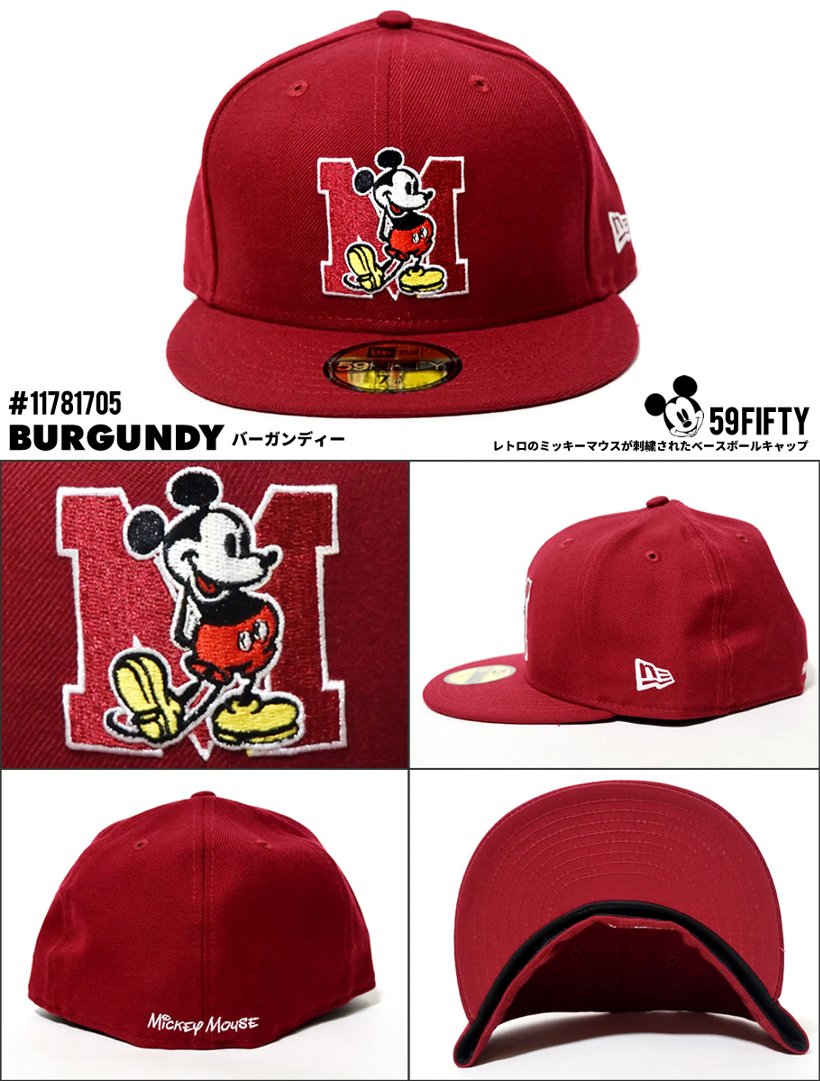 New Era ニューエラ ベースボールキャップ 59fifty ディズニー ミッキーマウス Mロゴ 帽子 通販 Nwct1424