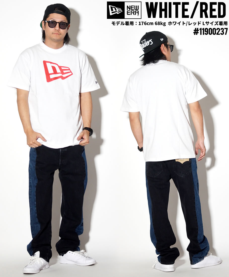 ニューエラ Tシャツ メンズ 半袖 大きいサイズ ロゴT プリント NEWERA フラッグロゴ