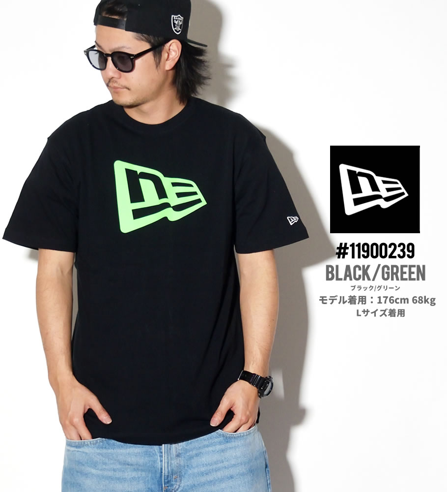 ニューエラ Tシャツ メンズ 半袖 大きいサイズ ロゴT プリント NEWERA フラッグロゴ