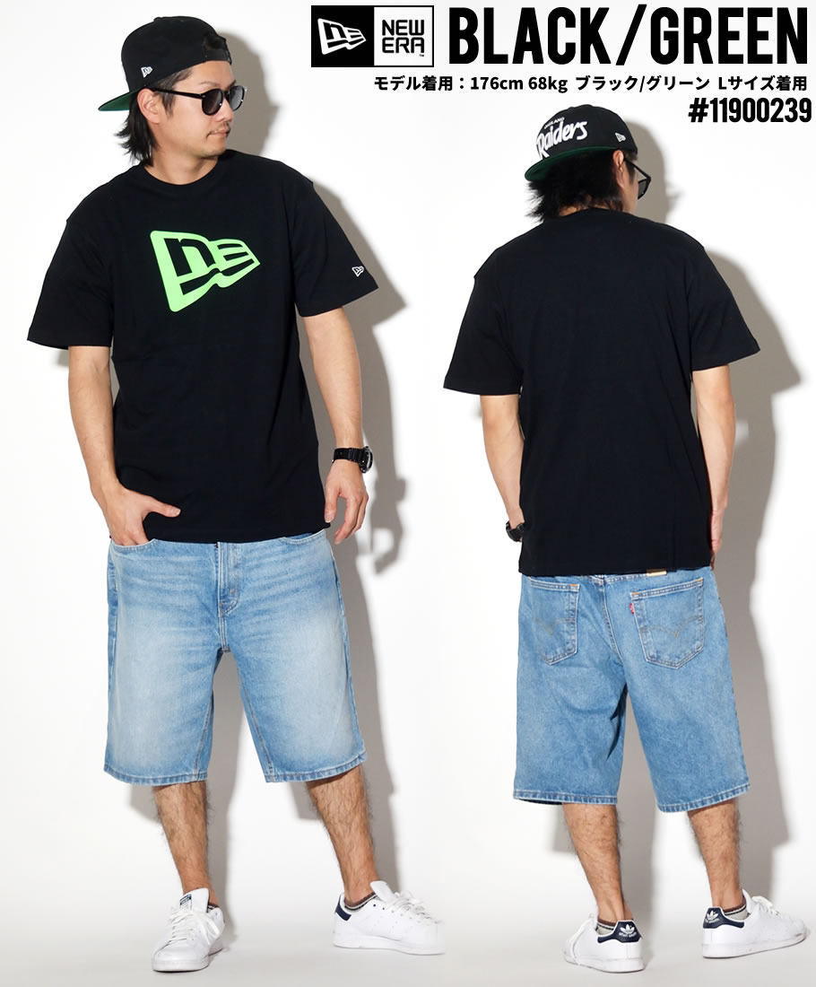 ニューエラ Tシャツ メンズ 半袖 大きいサイズ ロゴT プリント NEWERA フラッグロゴ