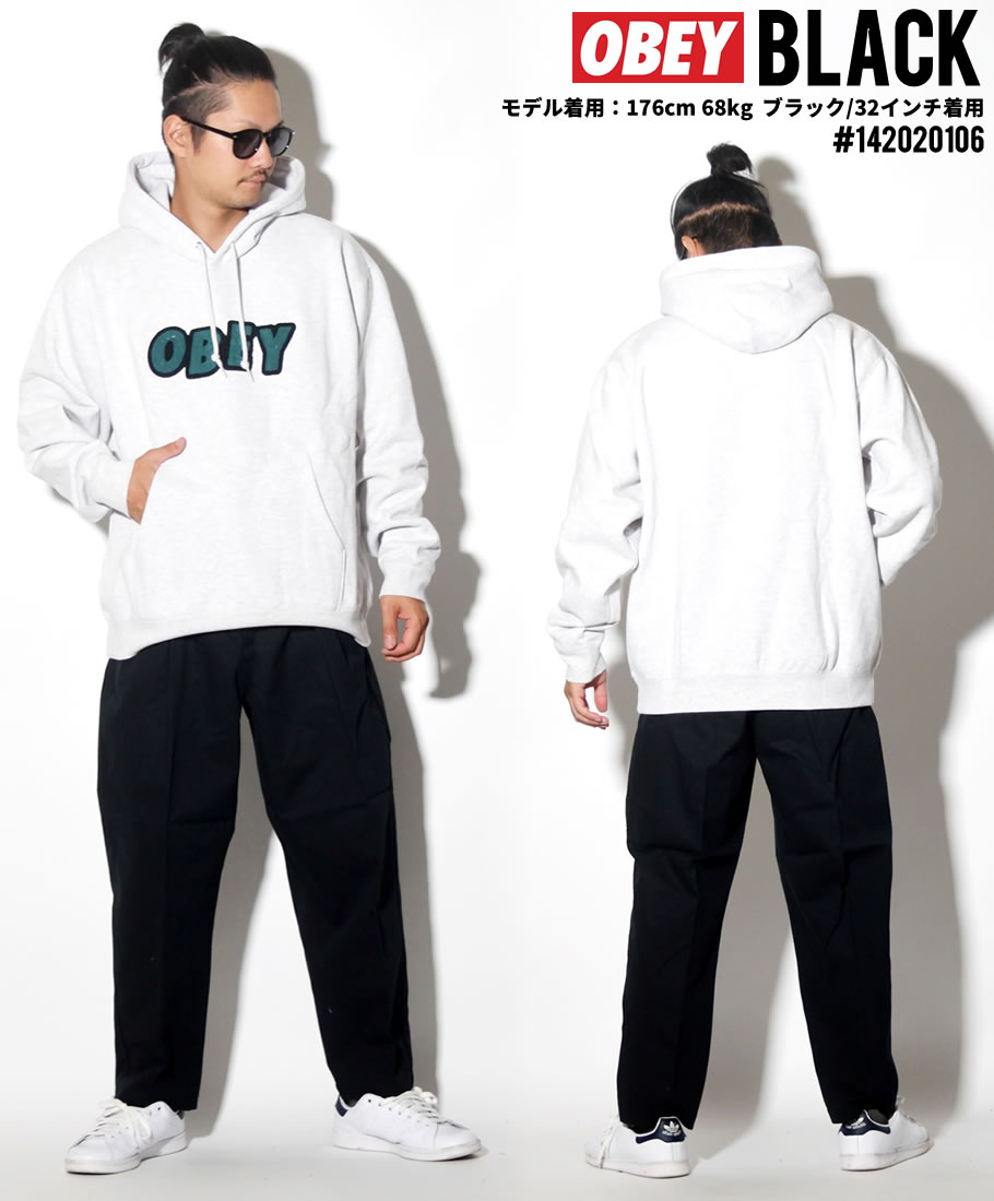 オベイ OBEY スラックス メンズ ワンタック Fubar Pleated Pant USモデル 大きいサイズ 142020106 黒 灰 2018秋冬 新作
