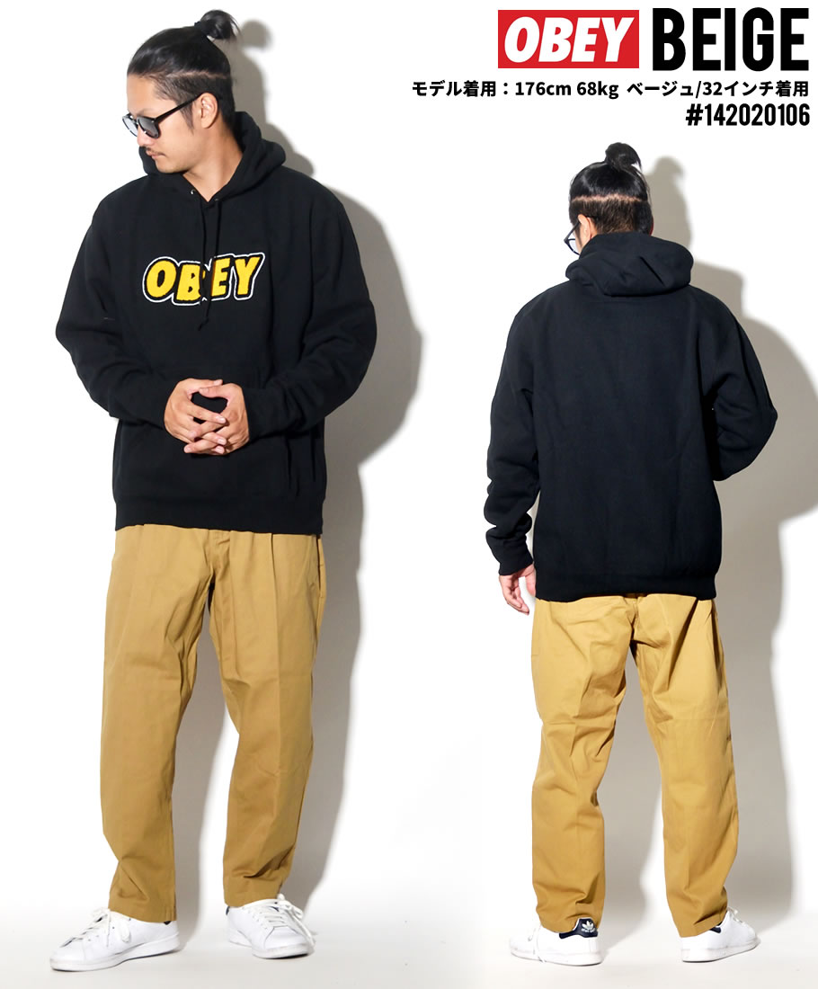 オベイ OBEY スラックス メンズ ワンタック Fubar Pleated Pant USモデル 大きいサイズ 142020106 黒 灰 2018秋冬 新作