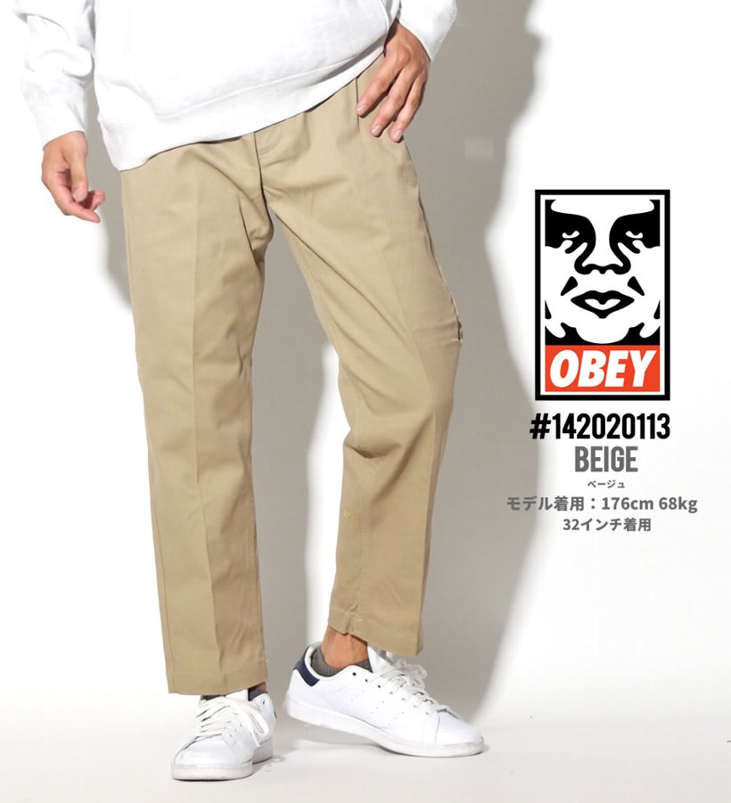 オベイ OBEY ワークパンツ メンズ スリムフィット 142020113 大きいサイズ 2019秋 新作
