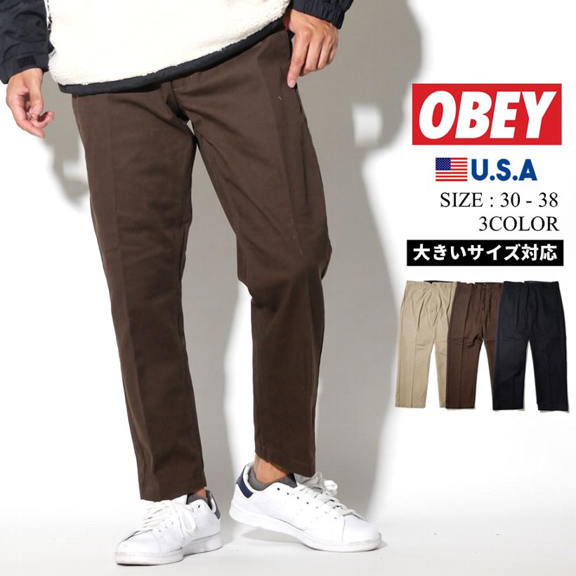 オベイ OBEY ワークパンツ メンズ スリムフィット 142020113 大きいサイズ 2019秋 新作