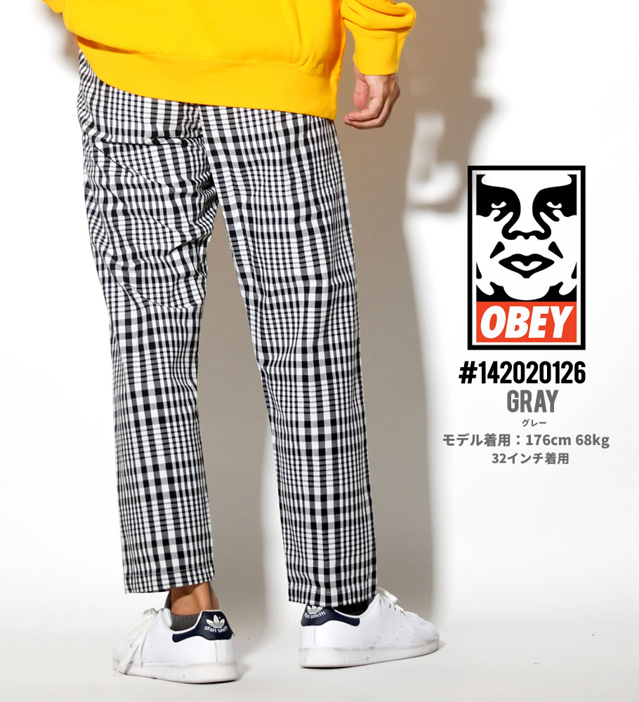 オベイ OBEY チェック柄パンツ メンズ 142020126 大きいサイズ ストリート系 カジュアル ファッション 秋 冬 コーディネート 服 通販