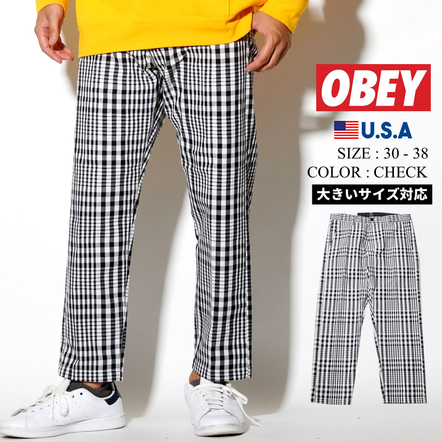 オベイ OBEY チェック柄パンツ メンズ 142020126 大きいサイズ ストリート系 カジュアル ファッション 秋 冬 コーディネート 服 通販