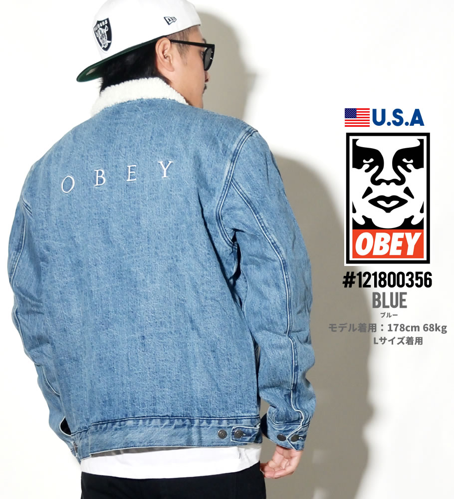 オベイ OBEY 裏ボア デニムランチジャケット メンズ Division Denim Jacket 121800356 大きいサイズ 2018秋冬 新作