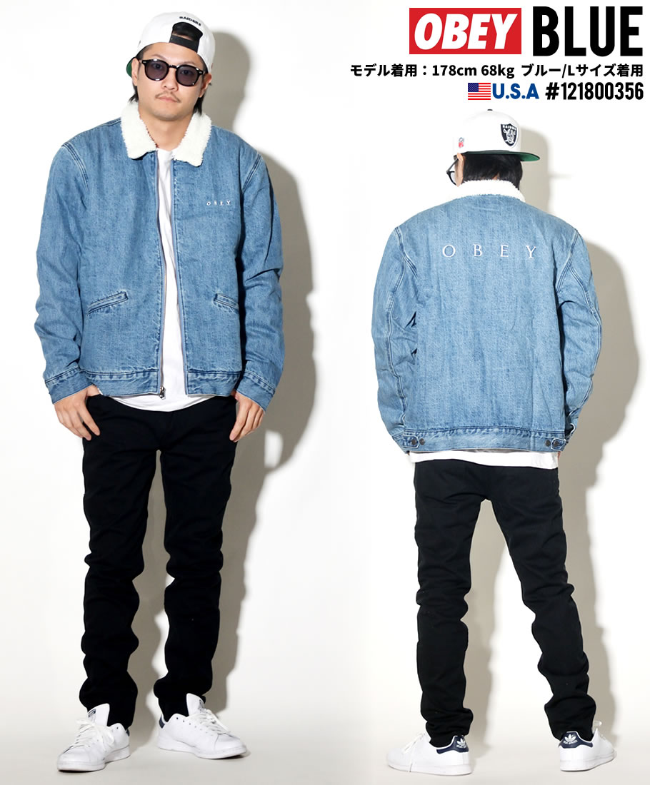 オベイ OBEY 裏ボア デニムランチジャケット メンズ Division Denim Jacket 121800356 大きいサイズ 2018秋冬 新作