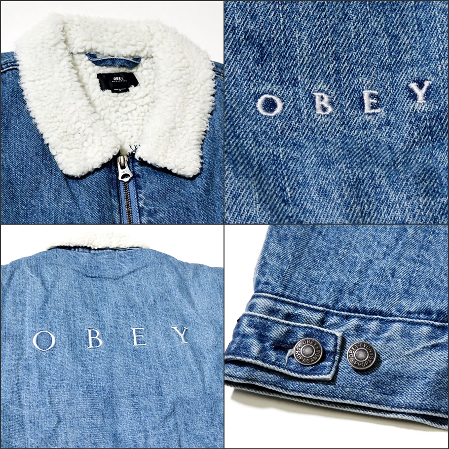オベイ OBEY 裏ボア デニムランチジャケット メンズ Division Denim Jacket 121800356 大きいサイズ 2018秋冬 新作