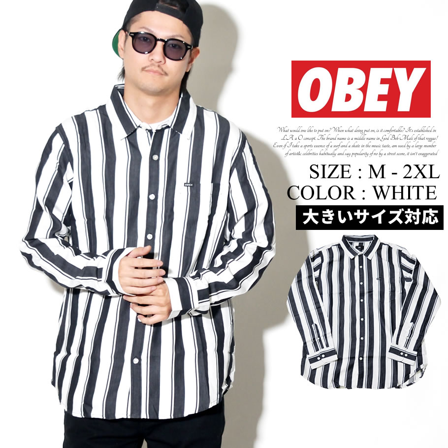 オベイ OBEY カジュアルシャツ メンズ 長袖 Echo Woven 181200249 大きいサイズ 2018秋冬 新作