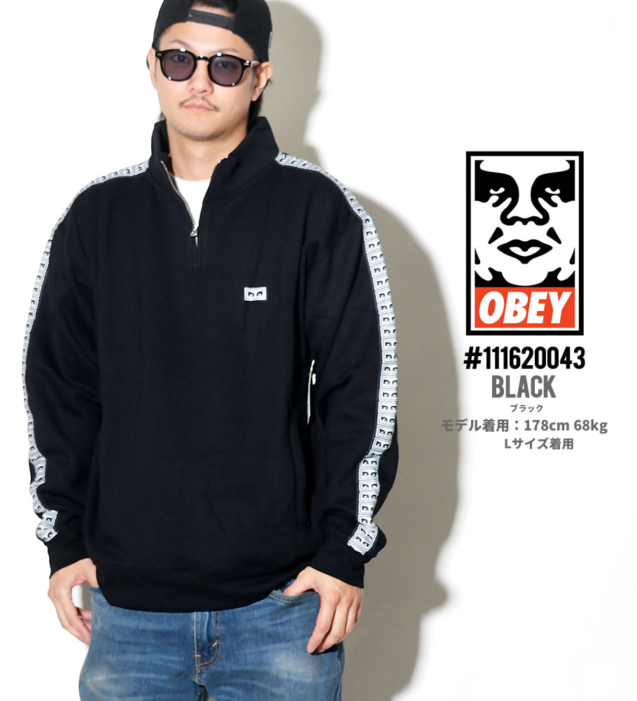 オベイ OBEY モックネック ハーフジップ プルオーバー メンズ Bridges Mock Neck Zip 111620043 大きいサイズ 2018秋冬 新作