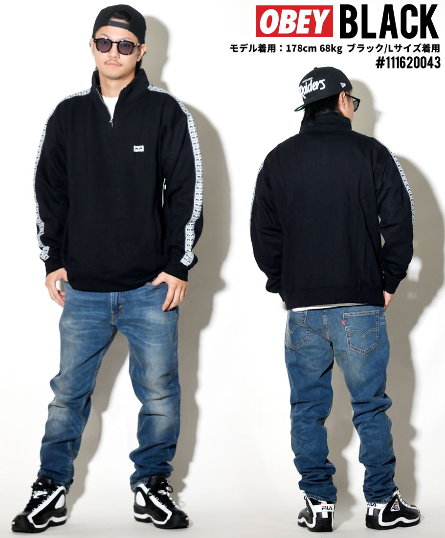 オベイ OBEY モックネック ハーフジップ プルオーバー メンズ Bridges Mock Neck Zip 111620043 大きいサイズ 2018秋冬 新作