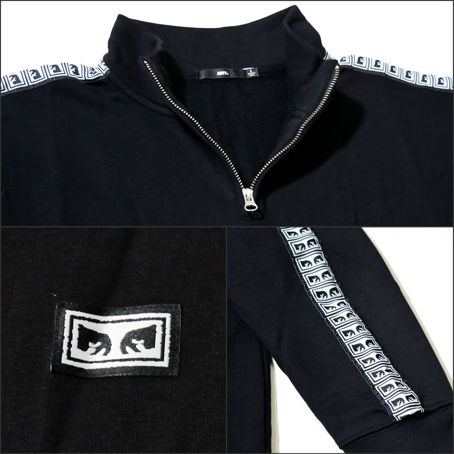 オベイ OBEY モックネック ハーフジップ プルオーバー メンズ Bridges Mock Neck Zip 111620043 大きいサイズ 2018秋冬 新作