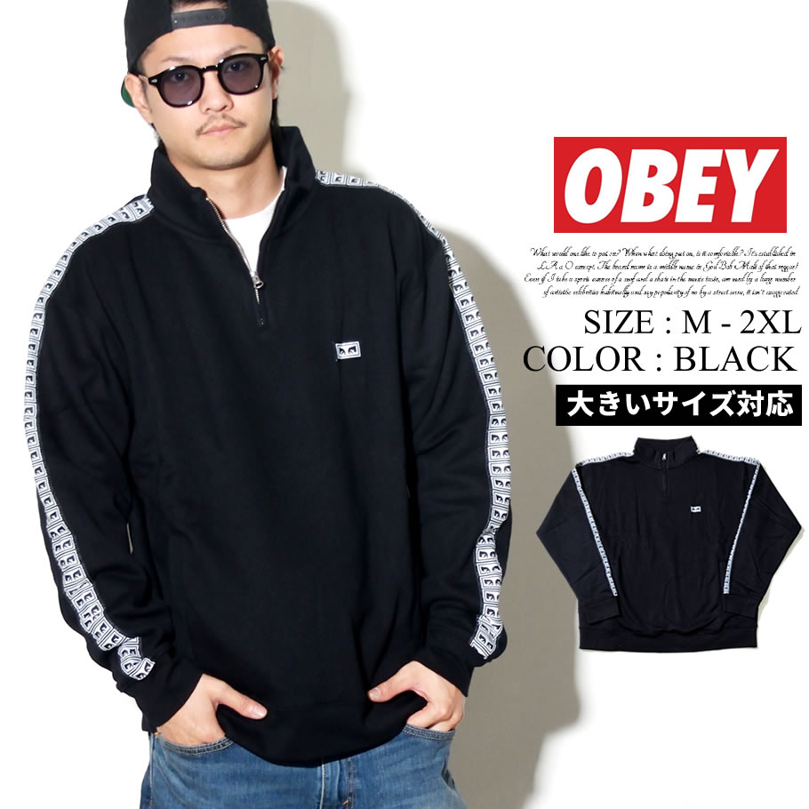 オベイ OBEY モックネック ハーフジップ プルオーバー メンズ Bridges Mock Neck Zip 111620043 大きいサイズ 2018秋冬 新作