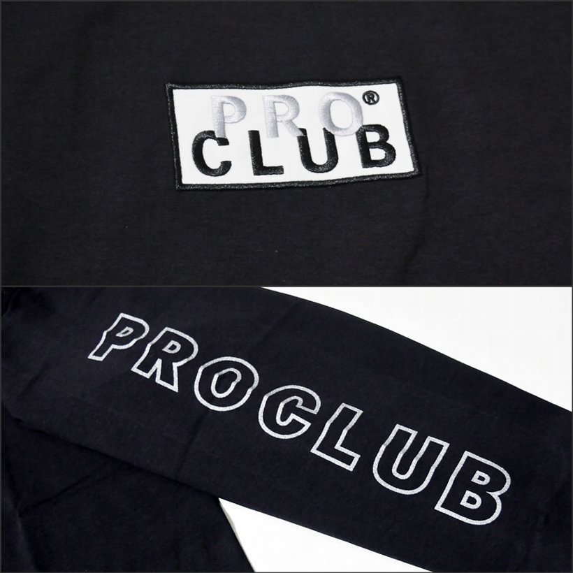 PRO CLUB プロクラブ Tシャツ メンズ 長袖 ロンT ロゴT 刺繍 海外モデル b系 ストリート系 ヒップホップ ファッション 服 通販