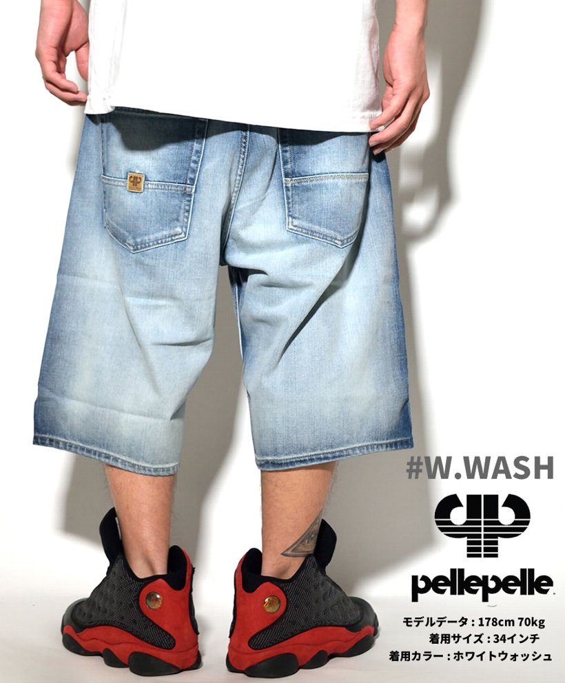 PELLEPELLE ペレペレ ハーフパンツ デニムパンツ PMEMH3B1601 B系 ストリート系 ファッション 大きいサイズ 2016春新作