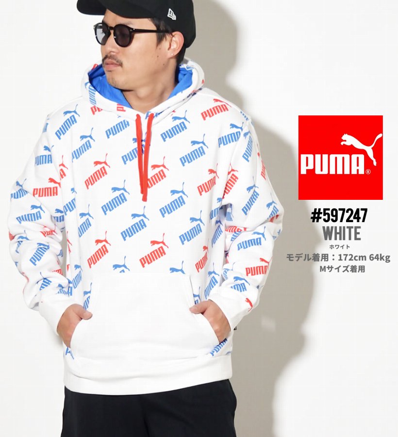 Puma プーマ パーカー メンズ ロゴ Amplified Hoody Fl 62 Puma White