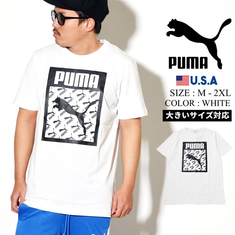 Puma プーマ 半袖 Tシャツ メンズ ロゴ Logo Tee Logo Fill 02 Puma White
