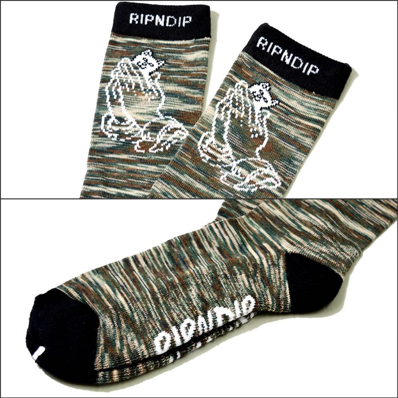 RIPNDIP リップンディップ ハイソックス メンズ 靴下 プレイハンド 猫 キャット スケートボード スケーター ストリート ブランド