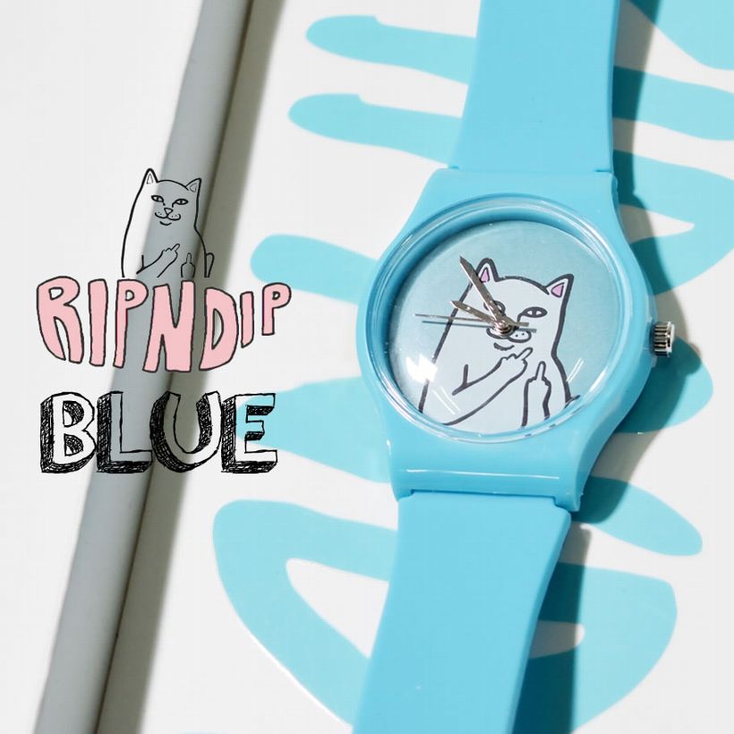 RIPNDIP リップンディップ 腕時計 レディース ブランド 猫 キャット スケートボード スケーター ストリート ブランド 青 ピンク