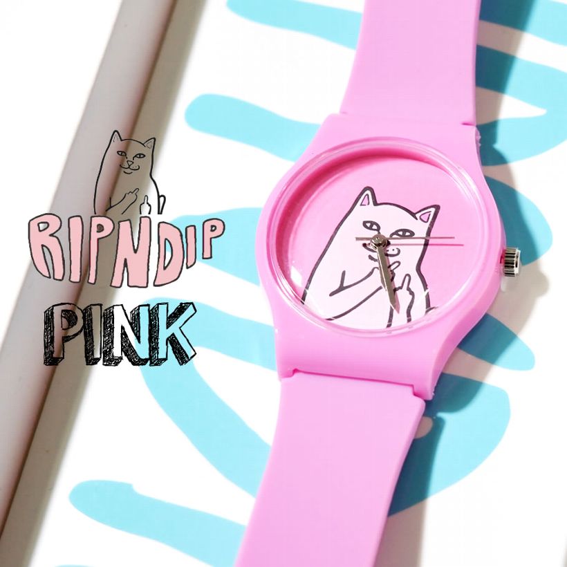 RIPNDIP リップンディップ 腕時計 レディース ブランド 猫 キャット スケートボード スケーター ストリート ブランド 青 ピンク
